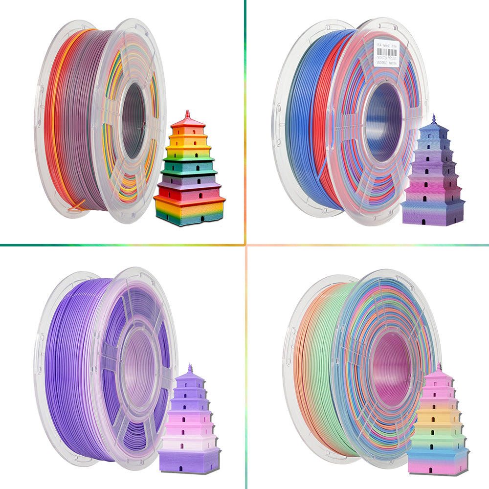 [MOQ: 3KG] PLA Rainbow and SILK Rainbow 3D Printer Filament 1KG