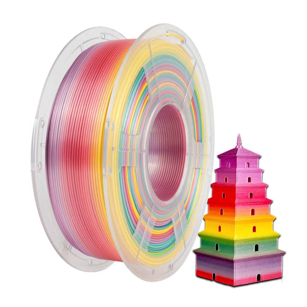 [MOQ: 3KG] PLA Rainbow and SILK Rainbow 3D Printer Filament 1KG