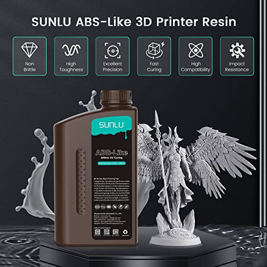 SUNLU 3D Printer Resin ABS Like Resin 1000g, Fast Curing 3D