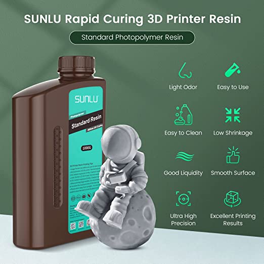 SUNLU Résine ABS-Like pour Imprimante 3D 1KG, Résine Photopolymère Rapide à  Séchage UV 405nm pour l'impression 3D LCD… –