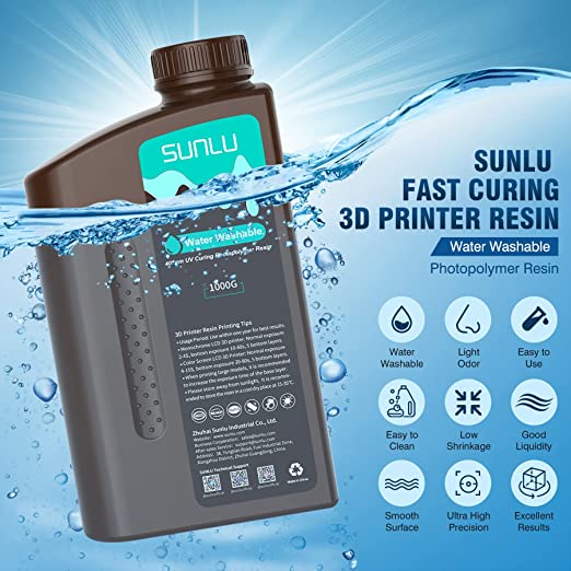 SUNLU Résine ABS-Like Nylon-Like Standard Lavable à l'eau Imprimante 3D  10KG LCD