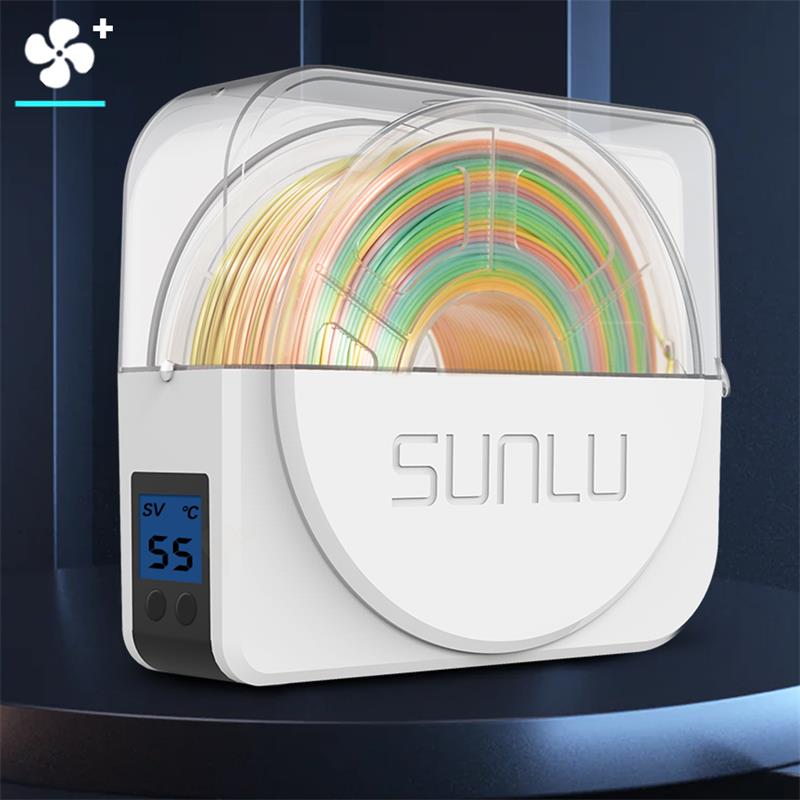 SUNLU 3D Filament Dry Box S1 PLUS More Uniform Temperature Built-In Fan  Long Press Right To Check Humidity Timing Function