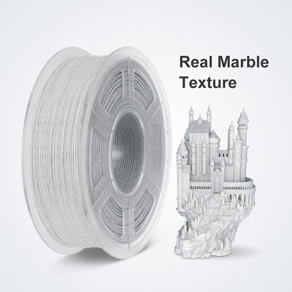Filament PLA de marbre 1,75 mm, SUNLU Filament d'imprimante 3D PLA Marbre  1KG 2,2 LBS Bobine, 1,75 +/- 0,02 mm
