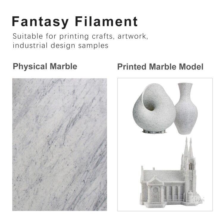 Filament PLA de marbre 1,75 mm, SUNLU Filament d'imprimante 3D PLA Marbre  1KG 2,2 LBS Bobine, 1,75 +/- 0,02 mm